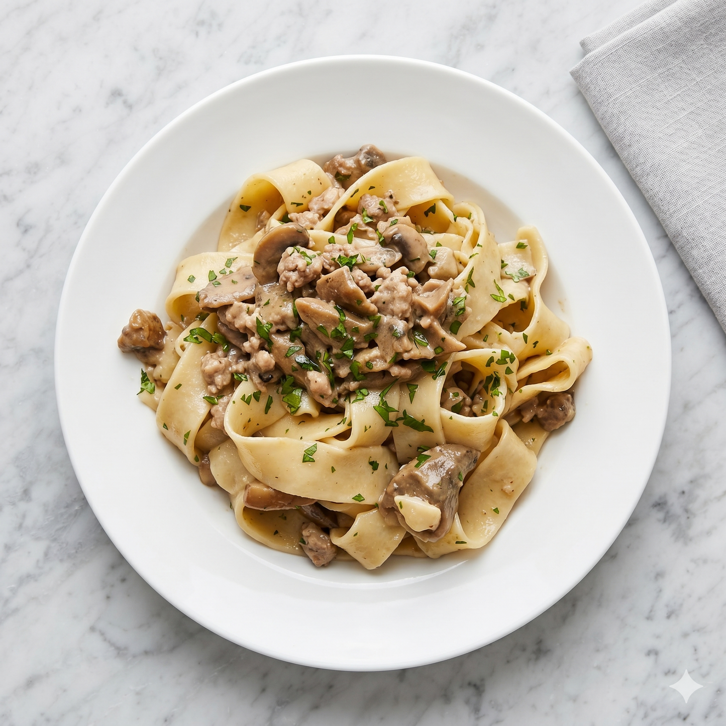 PAPPARDELLE AL TARTUFO E FUNGHI