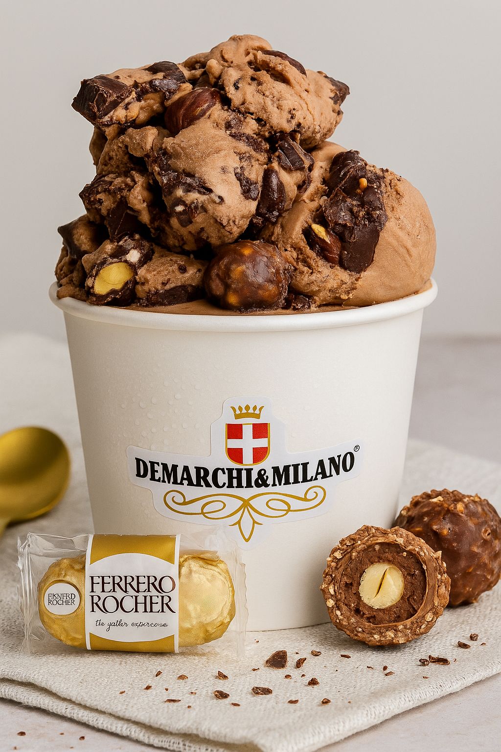 Helado Ferrero Rocher (Gianduja)